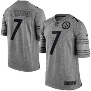 Steelers #7 Ben Roethlisberger Gray Men's Stitched NFL Limited Gridiron Gray Jersey