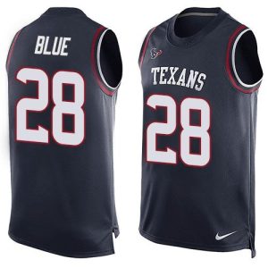 Texans #28 Alfred Blue Navy Blue Team Color Men's Stitched NFL Limited Tank Top Jersey