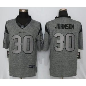 Texans #30 Kevin Johnson Gray Men's Stitched NFL Limited Gridiron Gray Jersey
