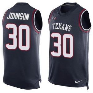 Texans #30 Kevin Johnson Navy Blue Team Color Men's Stitched NFL Limited Tank Top Jersey