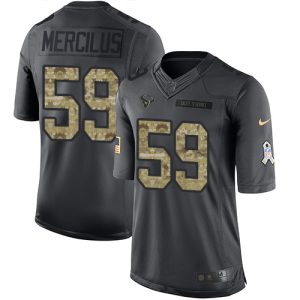 Texans #59 Whitney Mercilus Black Youth Stitched NFL Limited 2016 Salute to Service Jersey