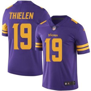 Vikings #19 Adam Thielen Purple Youth Stitched NFL Limited Rush Jersey