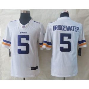 Vikings #5 Teddy Bridgewater White Men's Stitched NFL Limited Jersey