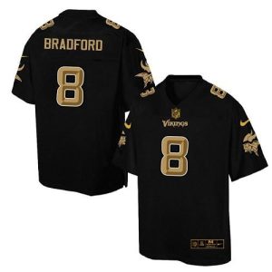 Vikings #8 Sam Bradford Black Men's Stitched NFL Elite Pro Line Gold Collection Jersey