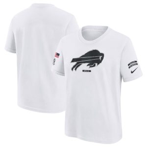 Youth Buffalo Bills  White 2024 Salute To Service T-Shirt