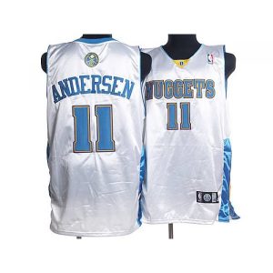 Nuggets #11 Chris Andersen Stitched White NBA Jersey
