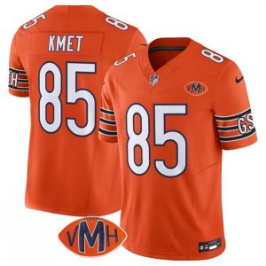 Men's Chicago Bears #85 Cole Kmet Orange 2025 F.U.S.E. With VMH Patch Vapor Untouchable Limited Stitched Football Jersey