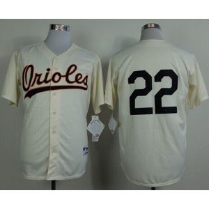 Orioles #22 Jim Palmer Cream 1954 Turn Back The Clock Stitched MLB Jersey