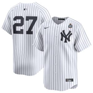 Men's New York Yankees #27 Giancarlo Stanton  White 2024 World Series Limited Player Jersey