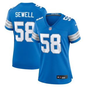 Women's Detroit Lions #58 Penei Sewell  Blue Game Jersey