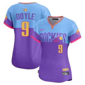 Women's Colorado Rockies #9 Brenton Doyle Nike Purple/Light Blue 2025 City Connect Elite Player Jersey