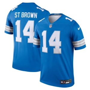 Men's Detroit Lions #14 Amon-Ra St. Brown  Blue Legend Jersey