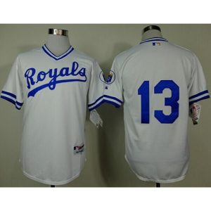 Royals #13 Salvador Perez White 1974 Turn Back The Clock Stitched MLB Jersey