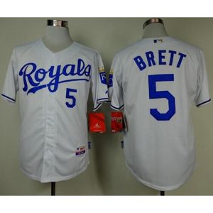 Royals #5 George Brett White Cool Base Stitched MLB Jersey
