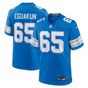 Men's Detroit Lions Kingsley Eguakun   Blue Game Jersey