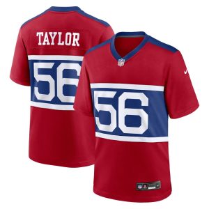 Men's New York Giants Lawrence Taylor  Century Red Alternate Retired Player Game Jersey