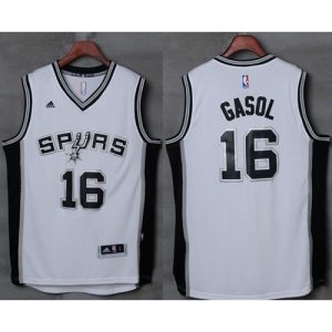Spurs #16 Pau Gasol White Stitched NBA Jersey