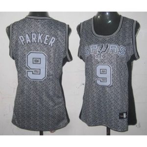 Spurs #9 Tony Parker Grey Women's Static Fashion Stitched NBA Jersey