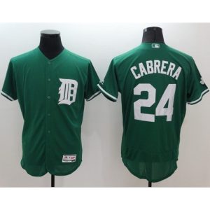 Tigers #24 Miguel Cabrera Green Celtic Flexbase Authentic Collection Stitched MLB Jersey