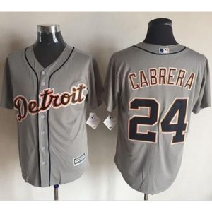 Tigers #24 Miguel Cabrera Grey New Cool Base Stitched MLB Jersey
