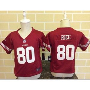 Toddler  49ers #80 Jerry Rice Red Team Color Stitched NFL Elite Jersey