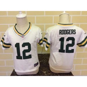Toddler  Green Bay Packers #12 Aaron Rodgers White Stitched NFL Jersey