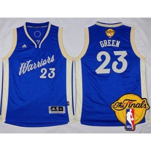 Warriors #23 Draymond Green Blue 2015-2016 Christmas Day The Finals Patch Stitched Youth NBA Jersey
