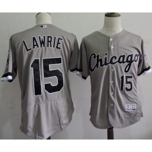 White Sox #15 Brett Lawrie Grey Flexbase Authentic Collection Stitched MLB Jersey
