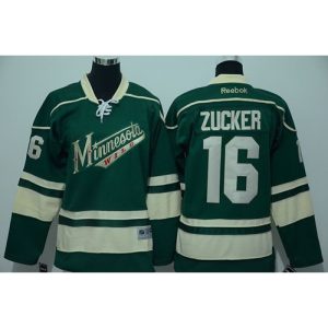 Wild #16 Jason Zucker Green Stitched Youth NHL Jersey