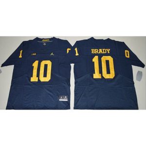 Wolverines #10 Tom Brady Navy Blue  Elite Stitched NCAA Jersey