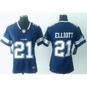 Women's  Dallas Cowboys #21 Ezekiel Elliott Navy Blue Untouchable Limited Stitched NFL Jersey