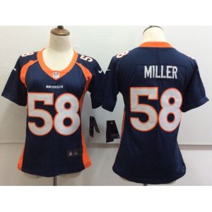 Women's  Denver Broncos #58 Von Miller Blue Untouchable Limited Stitched NFL Jersey