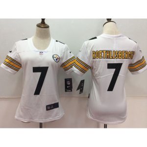 Women's  Pittsburgh Steelers #7 Ben Roethlisberger White Untouchable Limited Stitched NFL Jersey