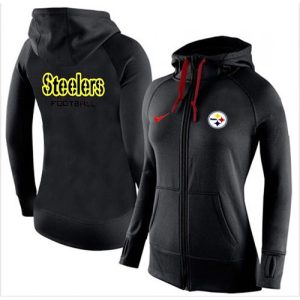 Women's  Pittsburgh Steelers Full-Zip Performance Hoodie Black_1