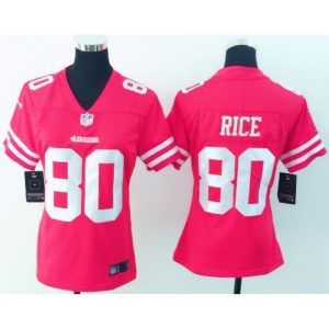Women's  San Francisco 49ers #80 Jerry Rice Red Vapor Untouchable Limited Stitched NFL Jersey