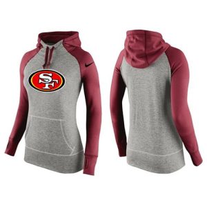 Women's  San Francisco 49ers Performance Hoodie Grey & Red_3