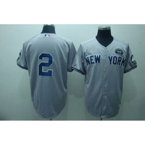 Yankees #2 Derek Jeter Grey GMS The Boss Stitched MLB Jersey