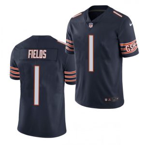 Youth Chicago Bears #1 Justin Fields Navy 2021 NFL Draft Vapor Untouchable Limited Stitched Jersey