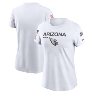 Women's Arizona Cardinals   White 2024 Salute To Service Legend Performance T-Shirt