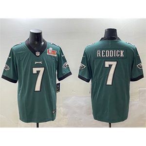 Men's Philadelphia Eagles #7 Haason Reddick Green 2025 Super Bowl LIX Patch Vapor Untouchable Limited Stitched Football Jersey