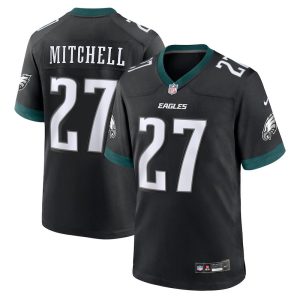 Youth  #27 Quinyon Mitchell Midnight Black Philadelphia Eagles Player Game Jersey