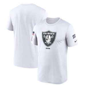 Men's Las Vegas Raiders  White 2024 Salute To Service Legend Performance T-Shirt