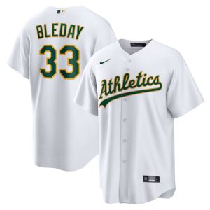 Men's Oakland Athletics #33 JJ Bleday Nike White Home Replica Jersey