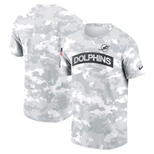 Men's Miami Dolphins  Arctic Camo 2024 Salute To Service Performance T-Shirt