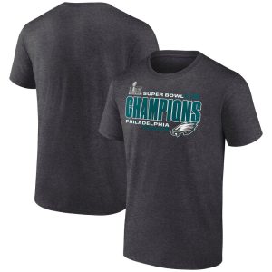 Men's Philadelphia Eagles  Heather Charcoal Super Bowl LIX Champions Big & Tall Under The Lights T-Shirt