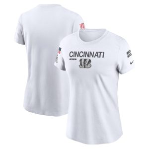 Women's Cincinnati Bengals   White 2024 Salute To Service Legend Performance T-Shirt