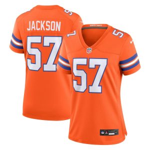 Women's Denver Broncos Tom Jackson  Orange Mile High Collection 1977 Throwback Retired Player Game Jersey