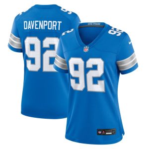 Women's Detroit Lions Marcus Davenport   Blue Team Game Jersey