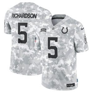 Men's Indianapolis Colts Anthony Richardson  Arctic Camo 2024 Salute to Service Limited Jersey