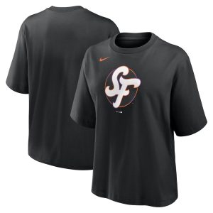 Women's San Francisco Giants Nike Black 2025 City Connect Logo Boxy T-Shirt